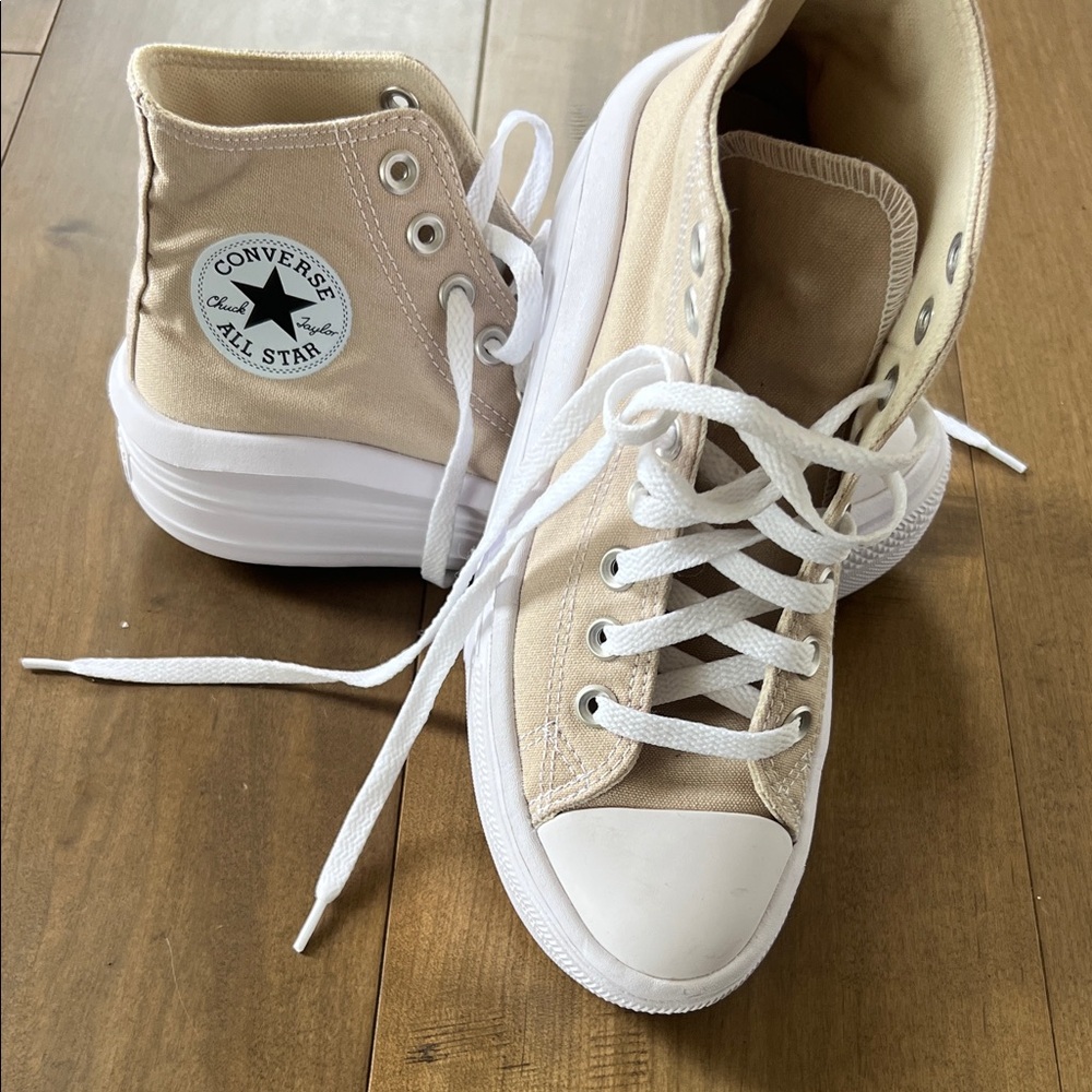 Converse High-Tops in Cream and White